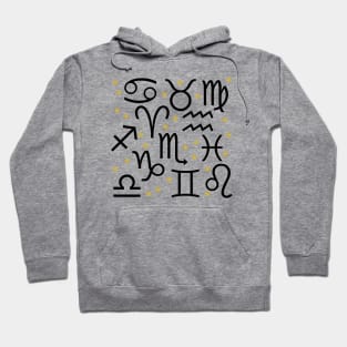 Zodiac Symbol Montage (Black) Hoodie